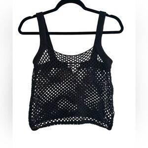 🤩 SALE Black Crochet Tank Top